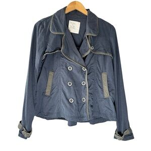 Free People Military Peacoat Jacket Womens 10 Blue Utility Y2K‎ Academia Indie